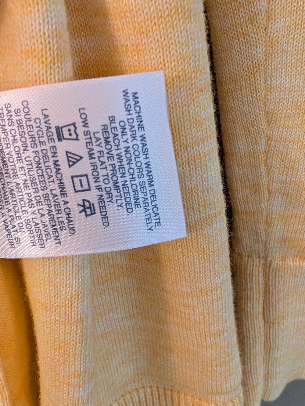 Lands' End heathered yellow open-front cardigan sweater 100% cotton size XS sun - Picture 5 of 8